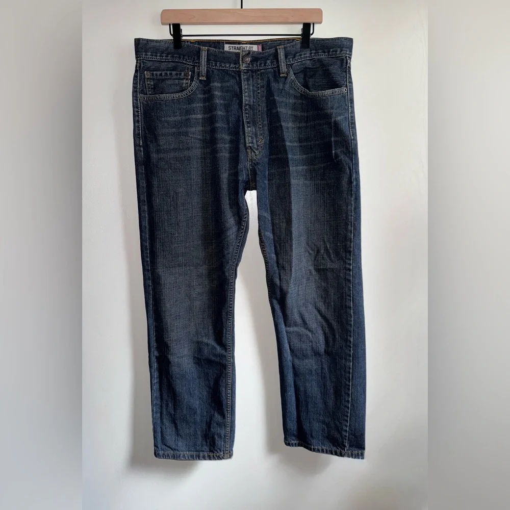 Levi’s 505 Denim Jean Pant Straight Fit Men Size 38 X 30 Dark Blue Cotton